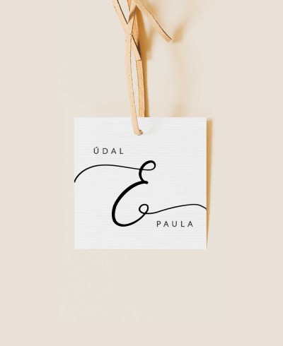 Etiqueta cuadrada para detalles de boda colección minimal París