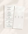 Menus de mariage élégants en noir et blanc minimalistes