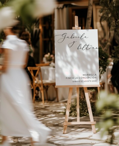 Affiche de bienvenue pour les noms de mariage romantiques