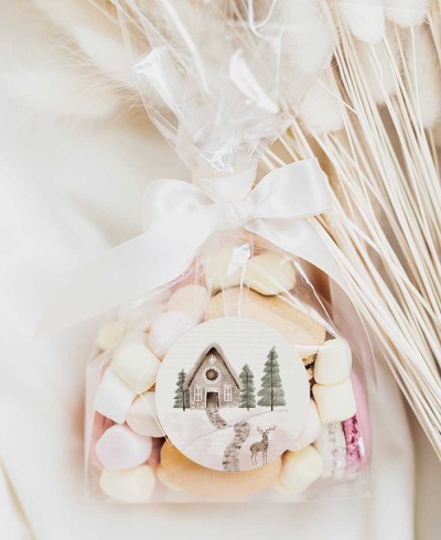 Pegatinas para regalos de navidad circulares