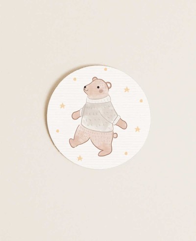 Round Christmas children's sticker