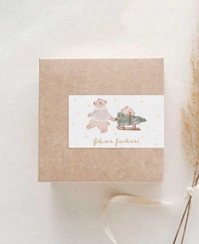 Pegatinas rectangulares para adornar regalos