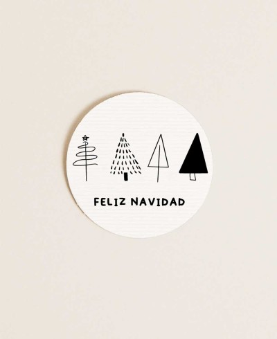 Adesivo redondo de Natal minimalista