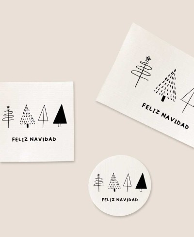 Formati di adesivi natalizi minimalisti