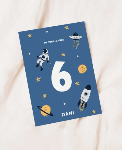 Space astronaut birthday invitation