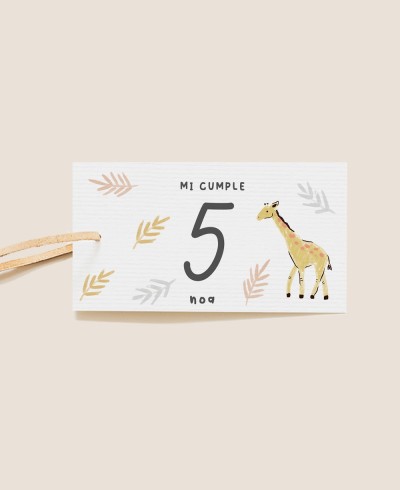 Étiquette rectangulaire pour animaux d’anniversaire jungle