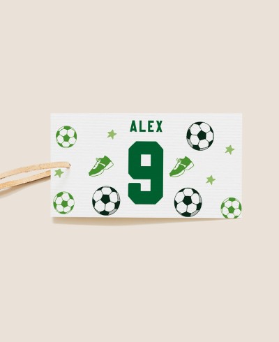 Etiqueta rectangular para cumpleaños fútbol