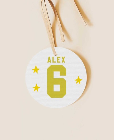 Etiqueta redonda cumpleaños tenis