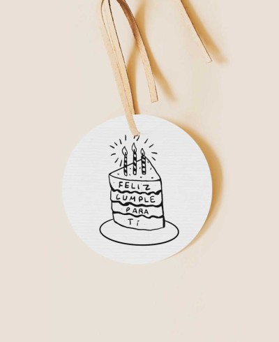 Etichetta rotonda per torta di compleanno