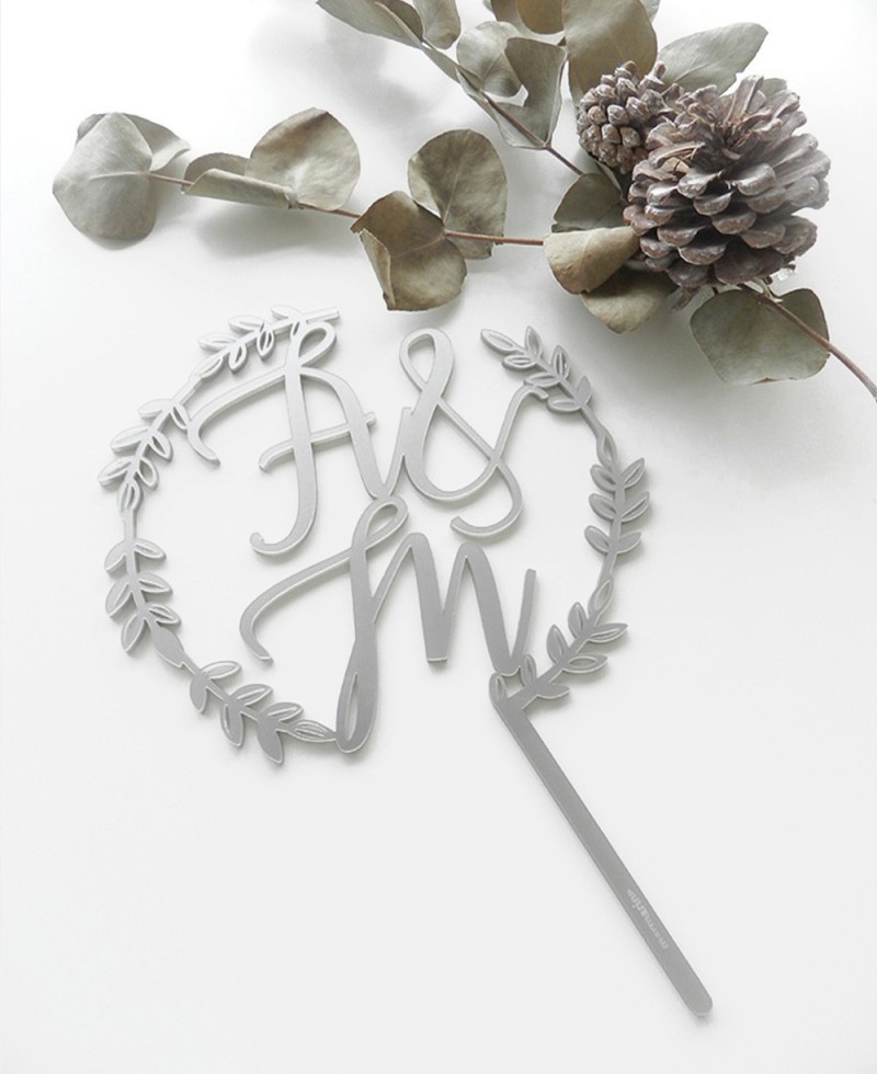 Top View Iniciais do topo do bolo