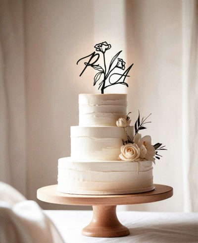 Composition of initial cake topper with cake