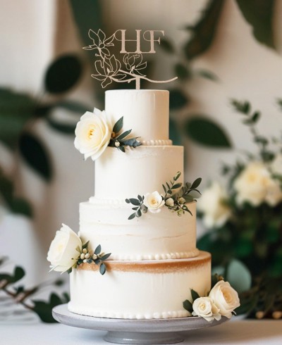 Composition of initial cake topper with cake