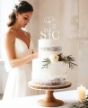 Vue d’ensemble Cake Topper personnalisé au pavot avec initiales