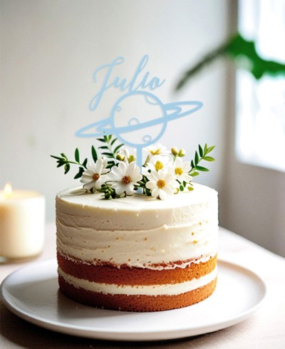 Vista general cake topper nombre