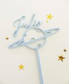 Voir zoom cake topper avec nom sur la planète Saturne
