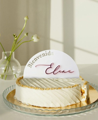 Vue d’ensemble cake topper personnalisé