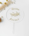 Vista superior cake topper para bodas