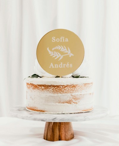 Übersicht Custom Cake Topper mit Farnnamen und Zweigen