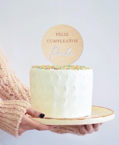 Composition cake topper for birthday with cake