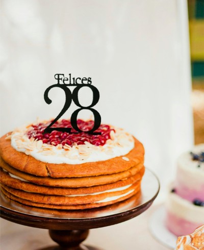 Zusammensetzung Tortenaufleger Geburtstag mit Kuchen