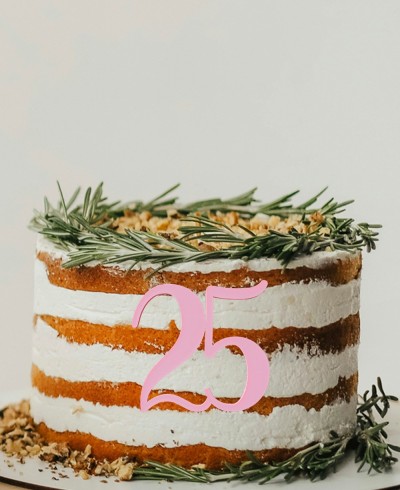 Overview custom cake topper with years