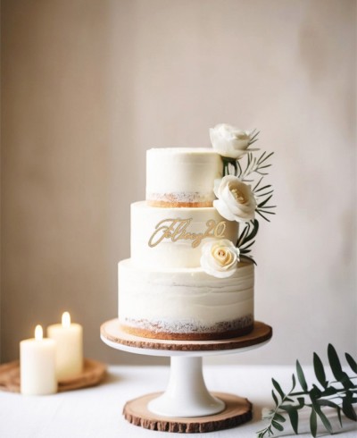 Vue d’ensemble cake topper personnalisé avec des années