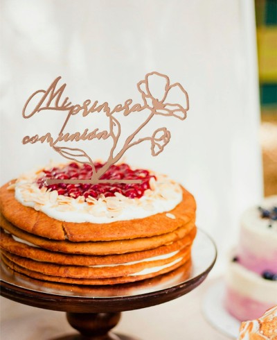 Overview cake topper for poppy communion