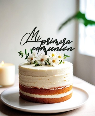 Vista general cake topper mi primera comunión