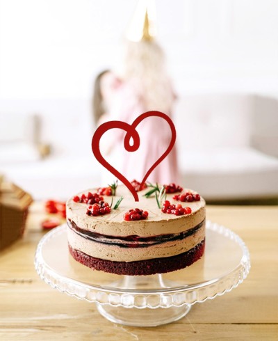 Panoramica cake topper a forma di cuore