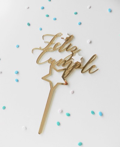 Draufsicht Tortenaufleger zum Geburtstag