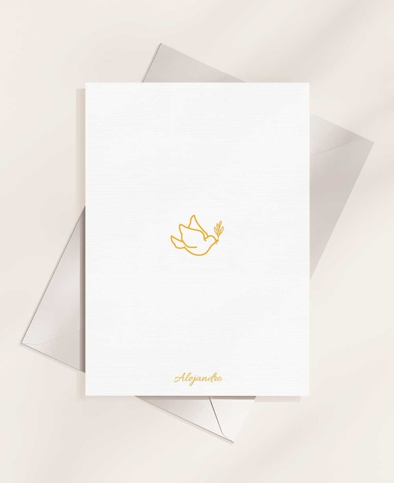 Trasera para bautizo clásica con cruz