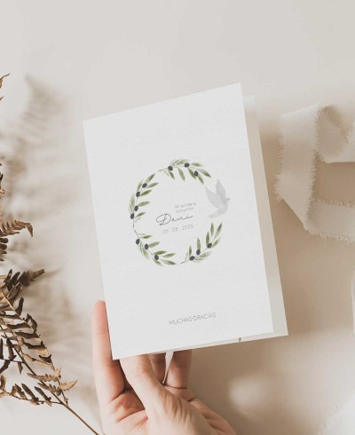 Personalisierte Erinnerung an die Olivenkommunion