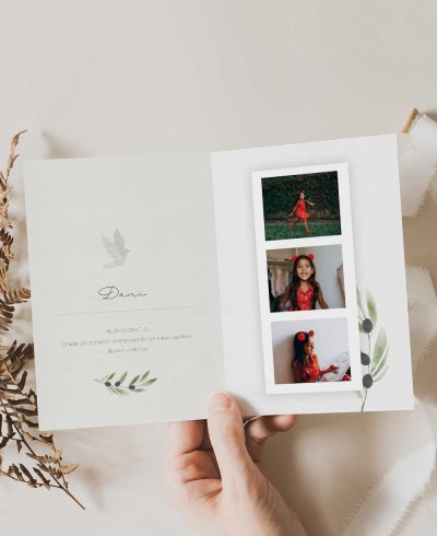 Rappels de communion élégants avec des photos d’olive