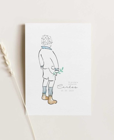 Invito alla comunione b6 ritratto per ragazzo