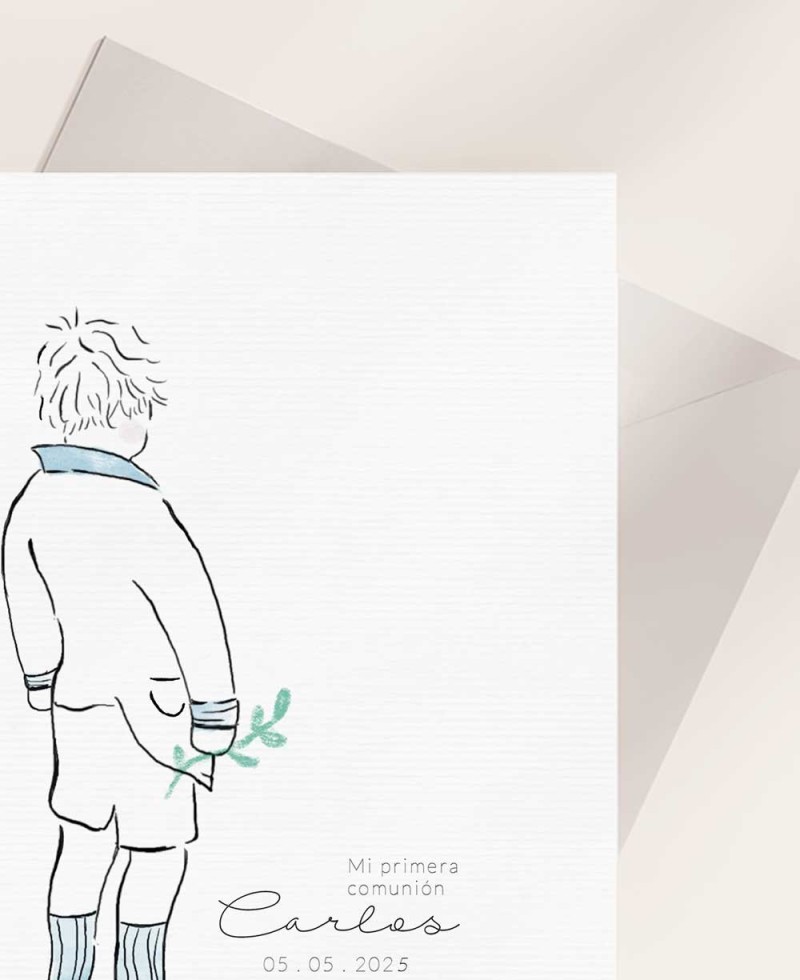 Zoom invitación para comuniones retrato niño