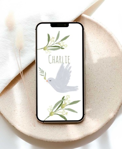 Invitación digital para bautizos olivo