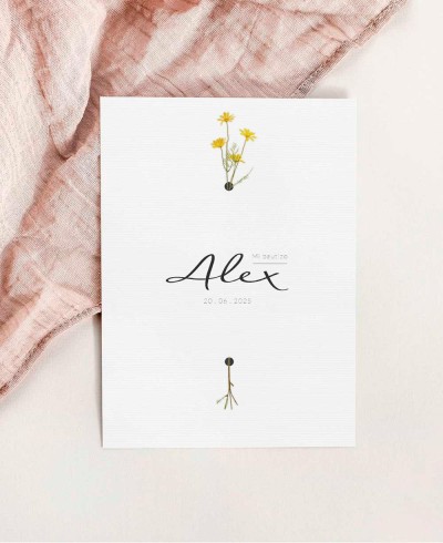 Invitation for baptism with minimal flower