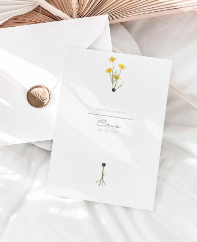 Invitation for baptism with minimal flower