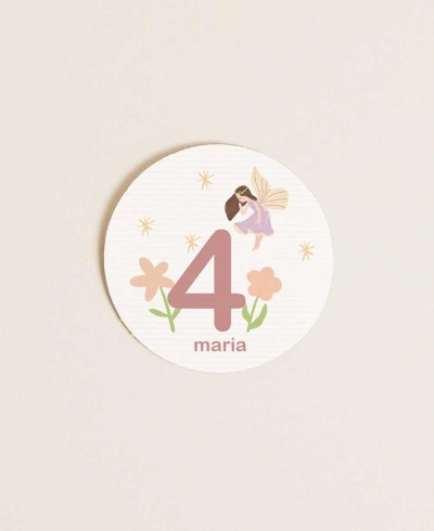 Adesivo rotondo per compleanni principessa