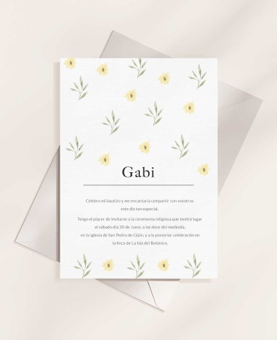 Trasera invitaciones de bautizo animales bosque