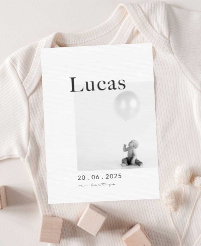 Invitation for baptisms with a child's photo