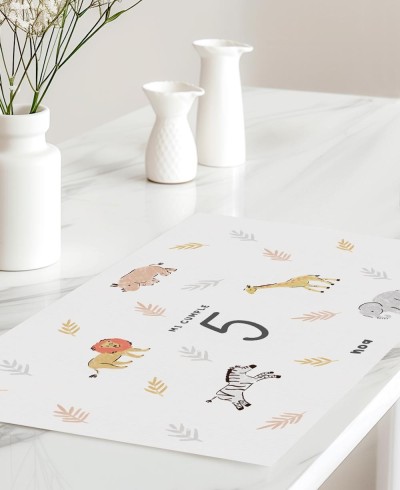 Manteles individuales de papel para cumpleaños animales