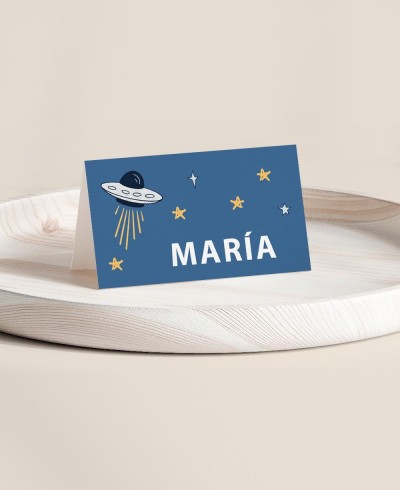 Puesto de mesa plegado para cumples cielo espacio