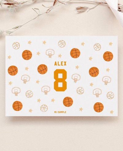 Coloriage d’anniversaire nappe basket
