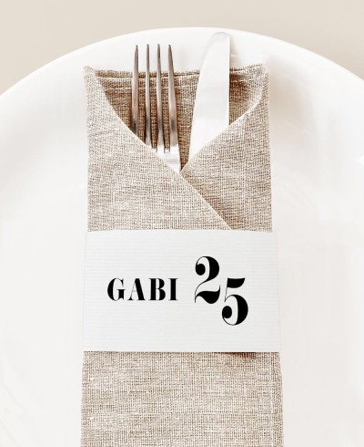 Porta-guardanapos de aniversário sofisticado