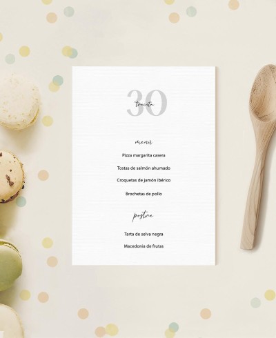 Minuta para cumples adultos clásica