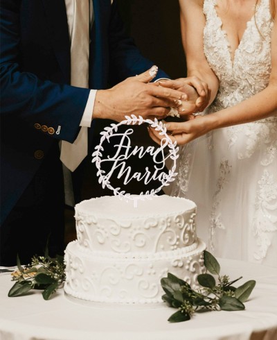 Top View Cake Topper para casamentos