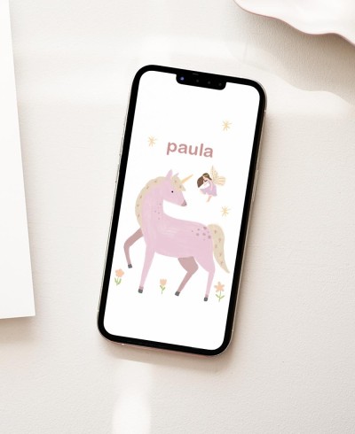 Convite de aniversário digital, princesas, unicórnio e fada