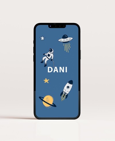 Invitación digital de cumpleaños espacio