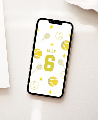 Invitación digital para cumpleaños tenis